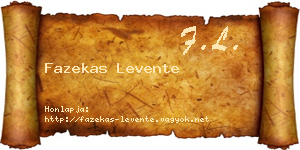 Fazekas Levente névjegykártya
